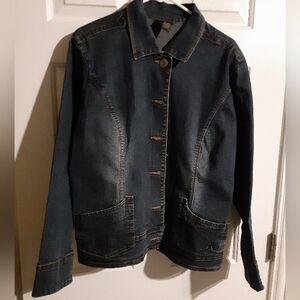 Ashley Stewart Denim Jacket Size 20 Dark Blue